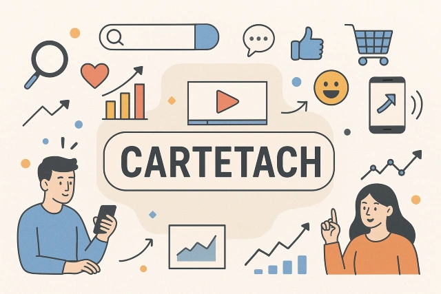 Abstract 3D visual artwork symbolizing the Cartetach trend spreading across social media