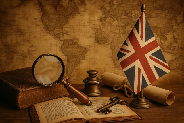 A vintage aesthetic image representing hidden chapters of UK heritage for the Charles Hall Blog