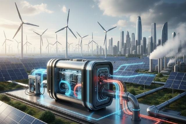 hydrogen generator integrated into a modern hydrogen energy system producing clean power