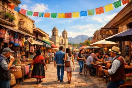 fe street showcasing local culture shops and everyday street life