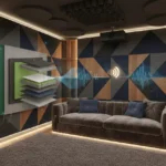 Modern Panneaux Acoustiques installed on interior walls for soundproofing