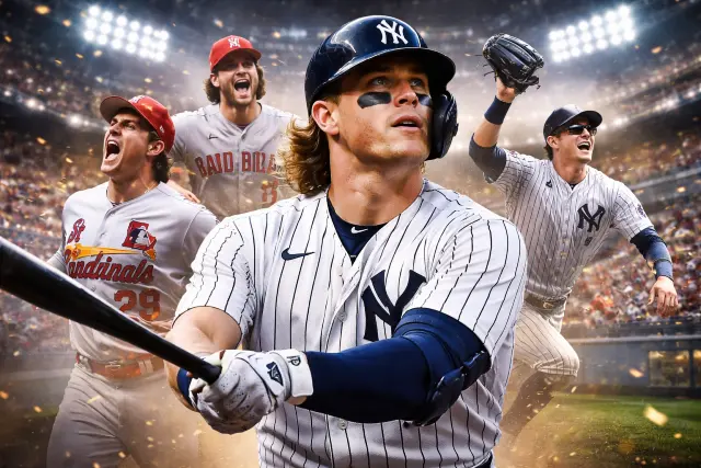 Harrison Bader making a leaping catch at the outfield wall during an MLB game