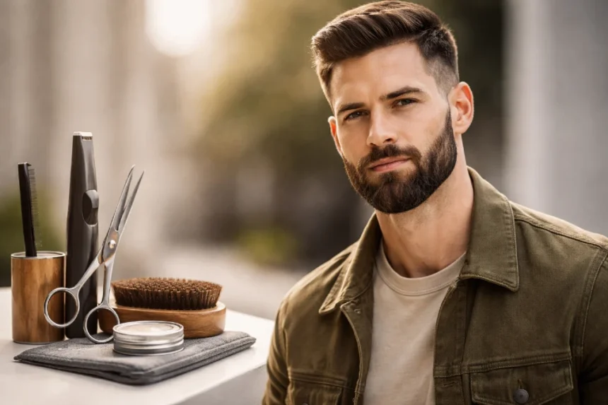 Beard No Mustache style with a clean upper lip and rugged shaped beard