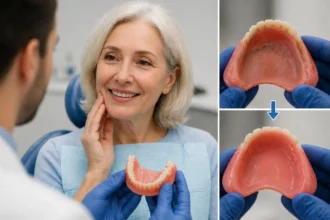Denture Reline treatment for loose or uncomfortable dentures improving fit and comfort