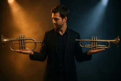 Flugelhorn vs trumpet comparison showing tone, design, and playing style differences