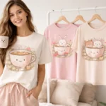 A fluffy tricolor Mini Bernedoodle sitting on a green lawn looking at the camera.